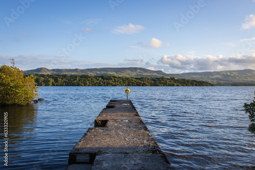 Garrison  United Kingdom - July 16 2023  Melvin Lake during the sunset 