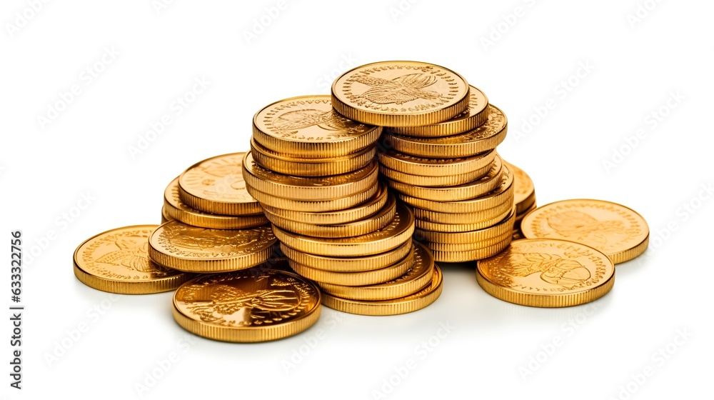 Stack of imaginary/non-existing gold coins isolated on a white background Stack of imaginary/non-existing gold coins isolated on a white background