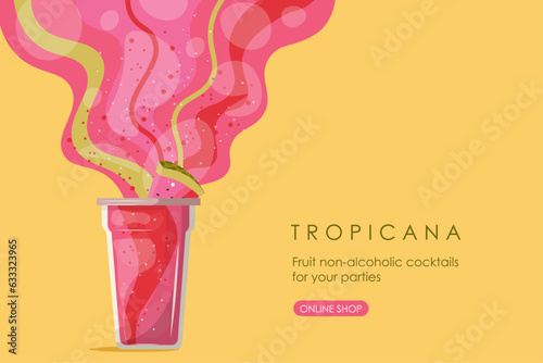 cocktail juice advertising banner background watermelon background