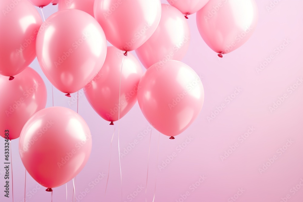 custom made wallpaper toronto digital close up of pink tone balloons flying in the air, levitation,pink pastel background for design with copy space