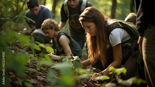 Students partake in environmental studies amidst lush landscapes, fostering a holistic understanding of nature's intricate balance. Generated by AI.