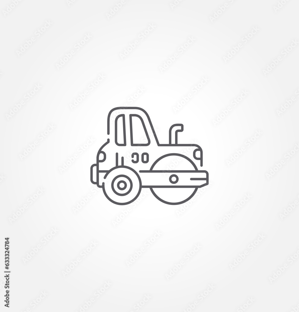 road roller icon. isolated on white background. Tendem Roller icon design. road roller vector illustration. isolated on white background. vector illustration.