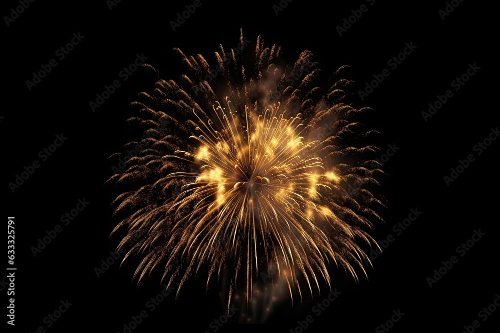 Stunning New Year celebration with bright lights. Abstract fireworks lighting up sky. Bursting colors and golden glow on black background Stunning New Year celebration with bright lights. Abstract fireworks lighting up sky. Bursting colors and golden glow on black background