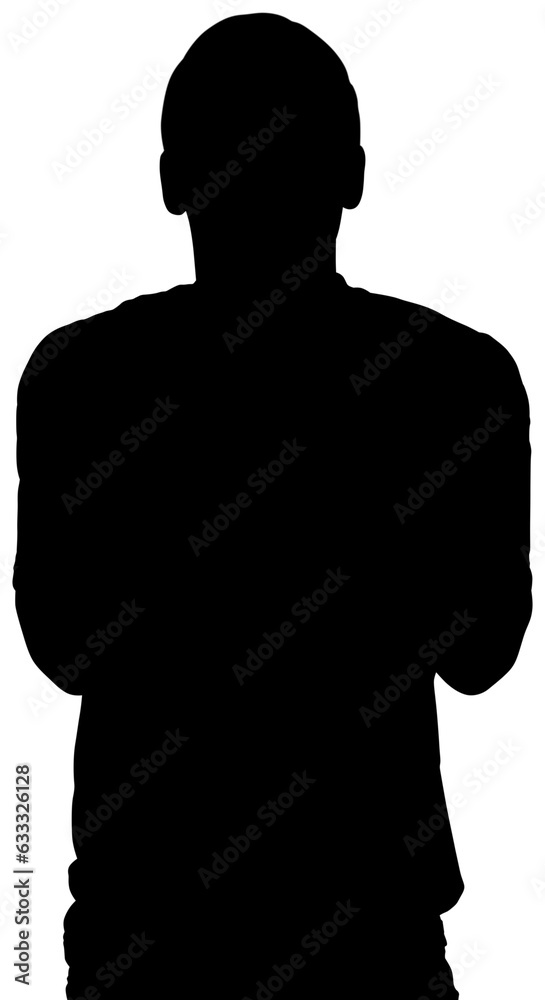 Digital png black silhouette illustration of man on transparent background