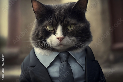 cat in a business suit? buisnes concrpt photo