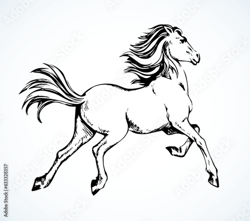 Galloping horse. Vector drawing icon