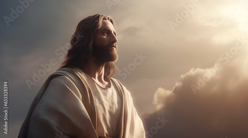 Fotografie, Obraz Jesus Christ praying. Ai generative