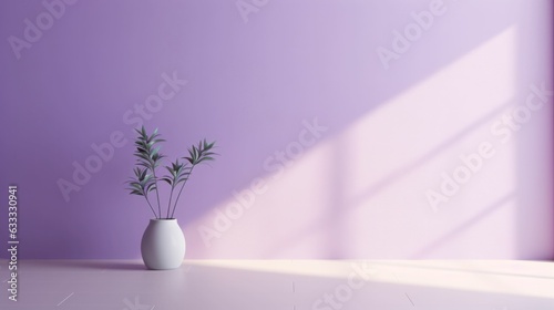 A simple clean wall in pastel purple with shadow on the wall in random order Generative AI