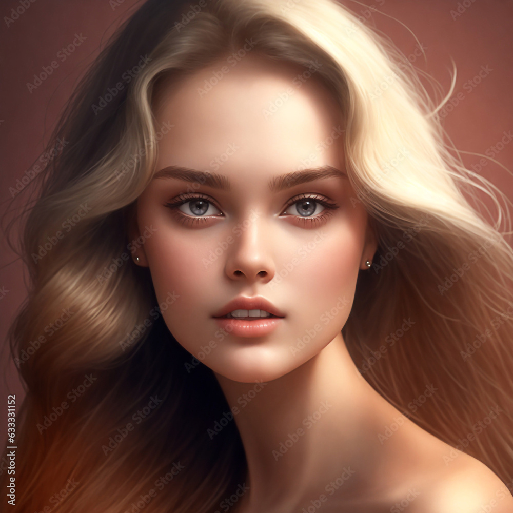 Fototapeta premium portrait of a woman with long hair