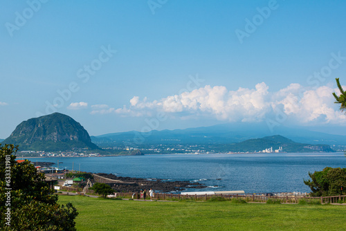 mountains and seas on a clear day