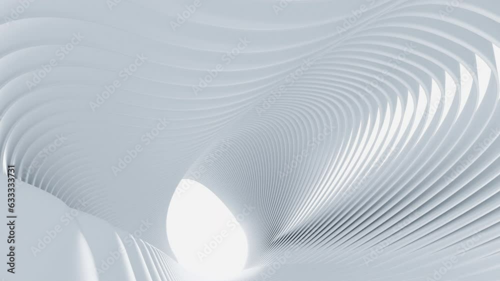 White abstract indoor architecture video, 3d rendering.
