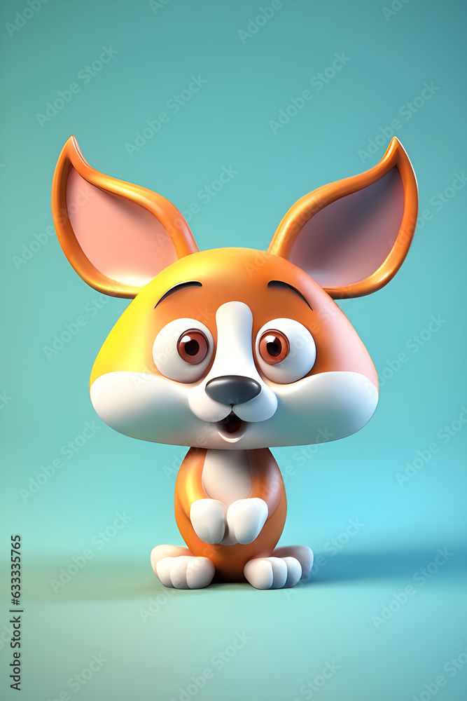 Obraz premium 3d Illustration Funny Happy Sad Angry Animal Cartoon generator ai image 