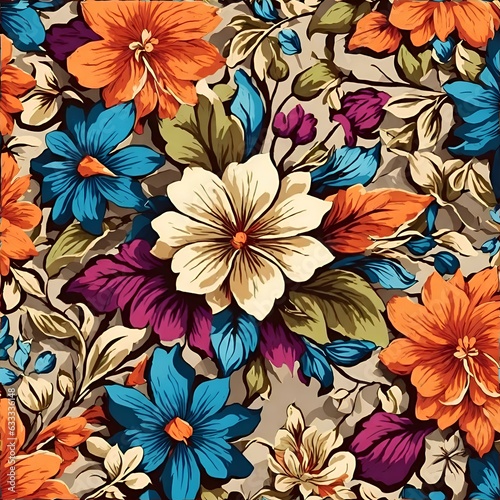 variety colorful flower pattern background.