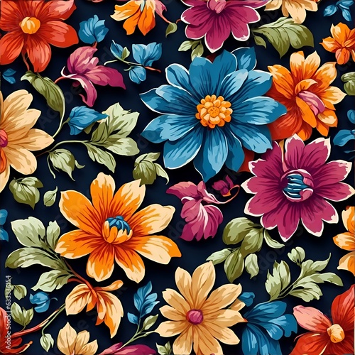 variety colorful flower pattern background.