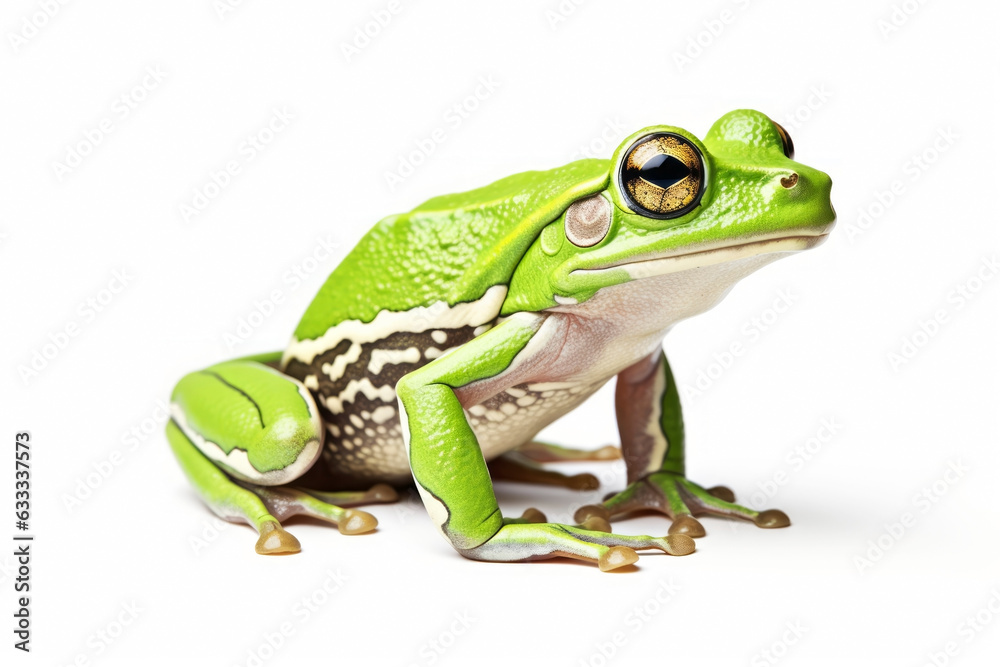 Obraz premium Beautiful frog on a light background. Generative AI