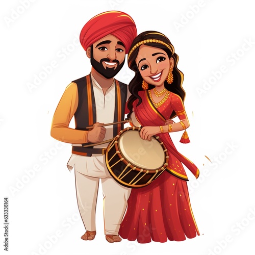 Vector illustration of Happy Lohri holiday background for Punjabi festival.illustration