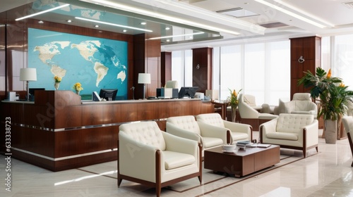 Luxury reception interior of business company. Generative AI © Sandris_ua