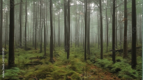 Misty Forest Landscape 