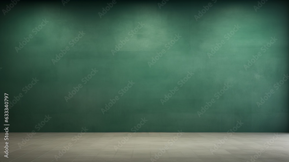 Dark green empty wall and wooden floor. Interior background for the presentation., Generative AI Dark green empty wall and wooden floor. Interior background for the presentation., Generative AI