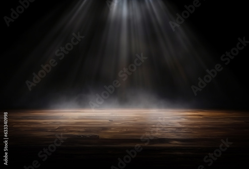 empty wooden table with smoke float up on dark background Empty Space for display your products,.empty wooden table with smoke float up on dark background Empty Space for display your products