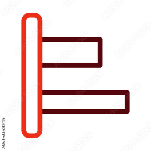 Horizontal Left Align Thick Line Two Colors Icon Design