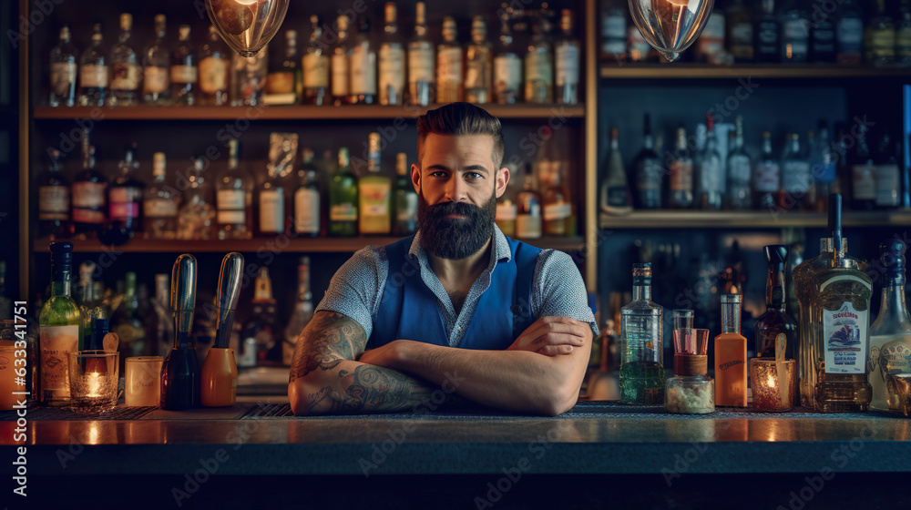 Bartender In A Big City Bar