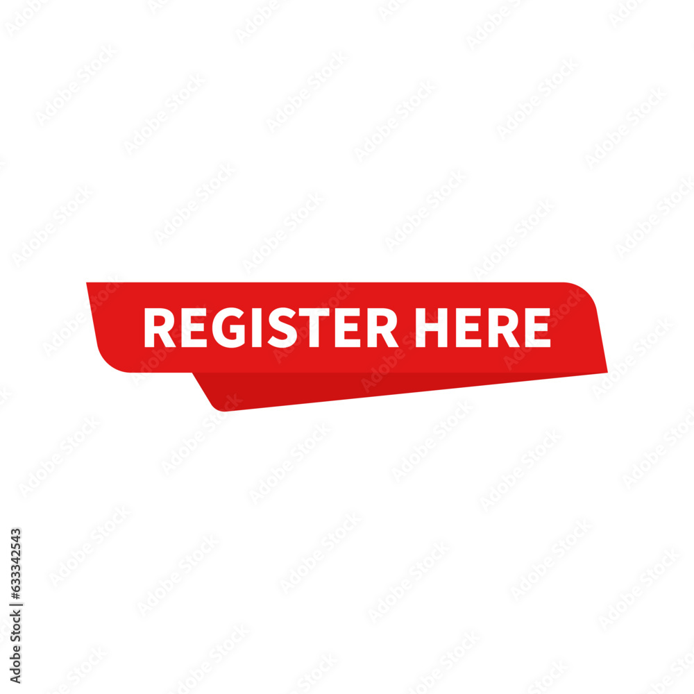Register Here In Red Ribbon Rectangle Shape For Business Promotion
Register Here In Red Ribbon Rectangle Shape For Business Promotion
