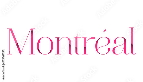 An isolated illustration of calligraphic lettering Montréal. Montréal handwritten calligraphy name of Canada City. Hand drawn brush calligraphy. 