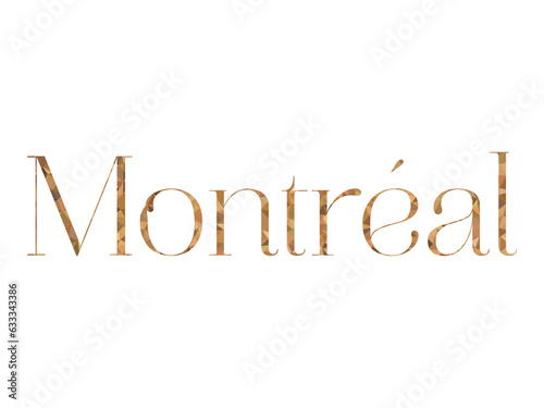 An isolated illustration of calligraphic lettering Montréal. Montréal handwritten calligraphy name of Canada City. Hand drawn brush calligraphy.
