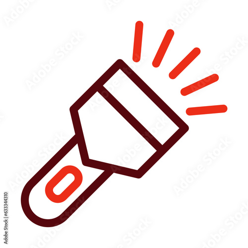 Flashlight Thick Line Two Colors Icon Design