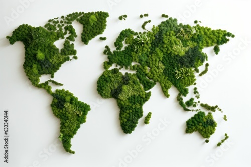 The world map is made of greenery. The concept of ecology and green environment. Generative AI © Sandris_ua