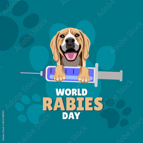 World Rabies Day is celebrated every year on September 28, Social media post, poster. vector illustration
