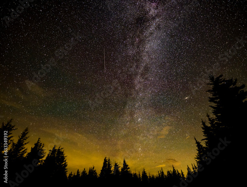 Fototapeta Naklejka Na Ścianę i Meble -  The Perseid Meteor Shower in colorful sky full of stars. Elements of this image furnished by NASA.