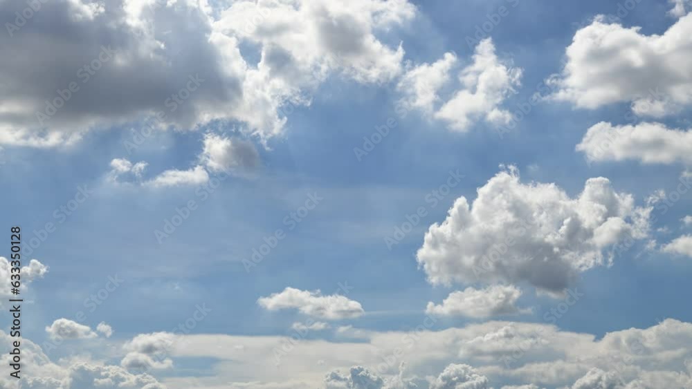Video Timelapse of the beautiful sky with tiny fluffy clouds in the sunny day