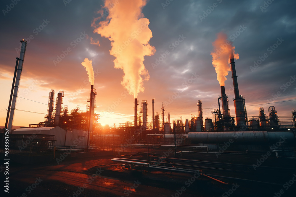 A chemical plant that pollutes the atmosphere