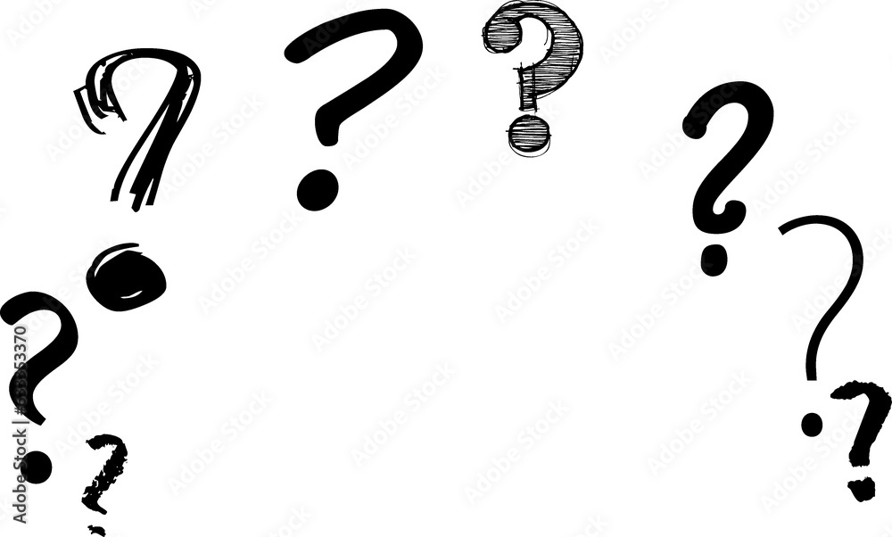 ภาพประกอบสต็อก Digital png illustration of question marks with copy ...