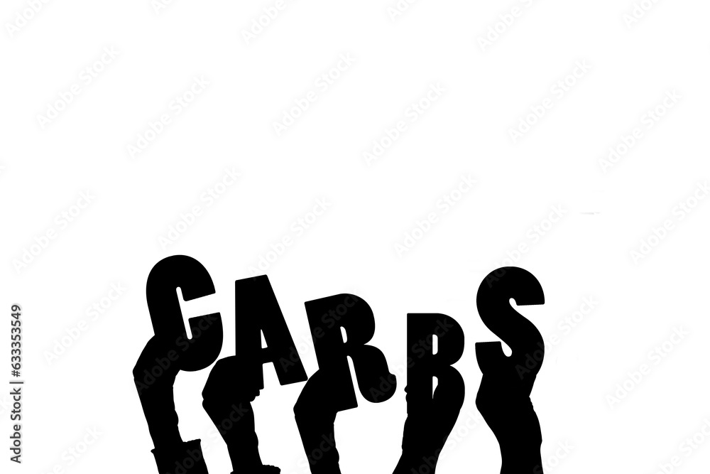 Digital png illustration of hands holding carbs text on transparent background Digital png illustration of hands holding carbs text on transparent background