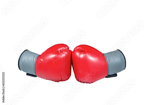 Digital png photo of red boxing gloves on transparent background © vectorfusionart