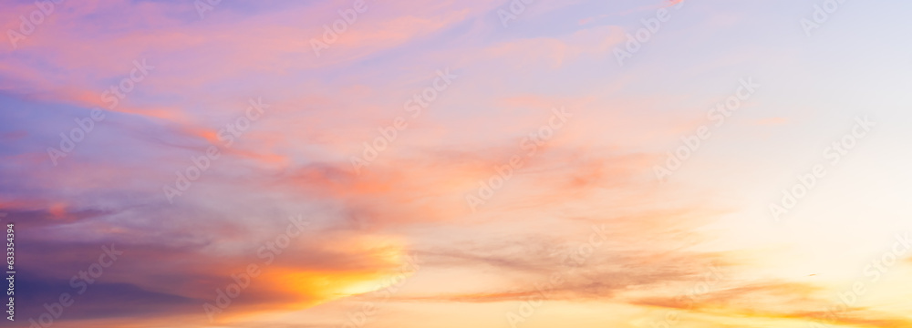 sunset sky background with colorful sunlight in the evening
