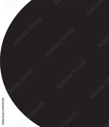Digital png illustration of part of huge black circle on transparent background
