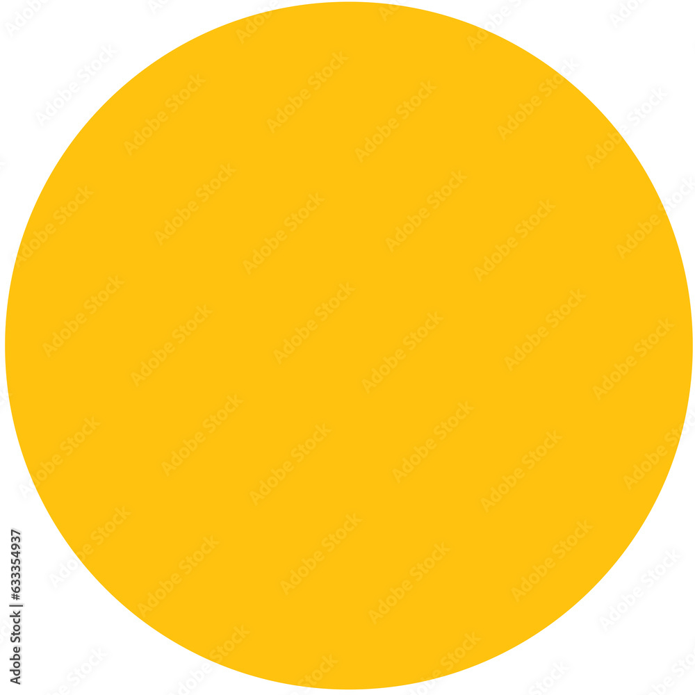 Digital png illustration of big yellow circle on transparent background