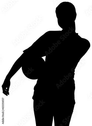 Digital png silhouette image of woman with ball on transparent background