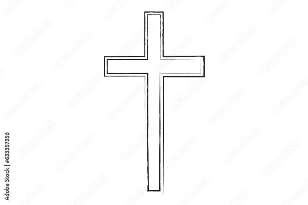 Digital png illustration of cross symbol on transparent background