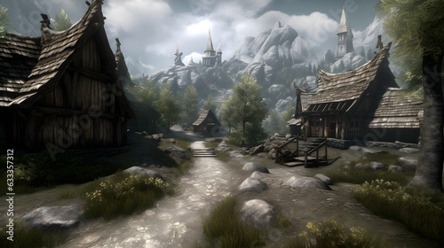The Elder Scrolls V Skyrim open-world RPG fantasy cinemat generative AI