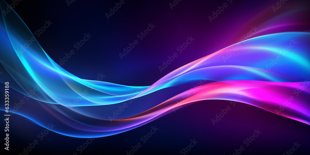 Fototapeta premium abstrakter bunter Hintergrund mit leuchtenden Neon wellen Linien 