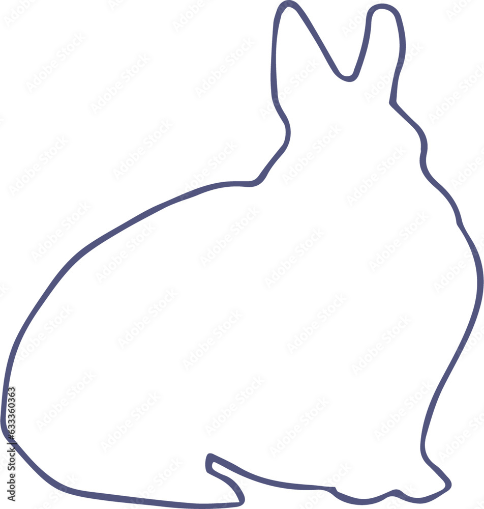Naklejka premium Digital png illustration of rabbit shape with copy space on transparent background