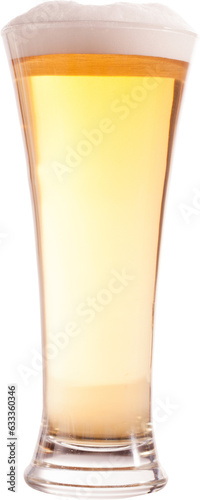 Digital png photo of glass of beer on transparent background