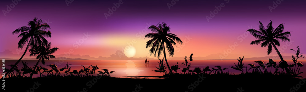 Tropical Sunset Scene