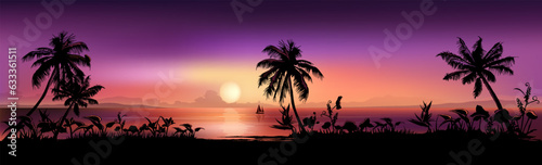 Tropical Sunset Scene