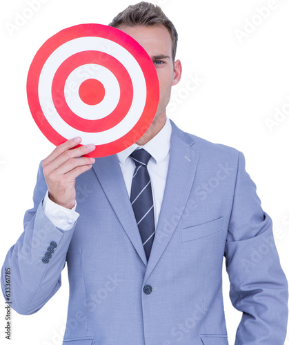 Wallpaper Mural Digital png photo of happy caucasian businessman holding shield on transparent background Torontodigital.ca